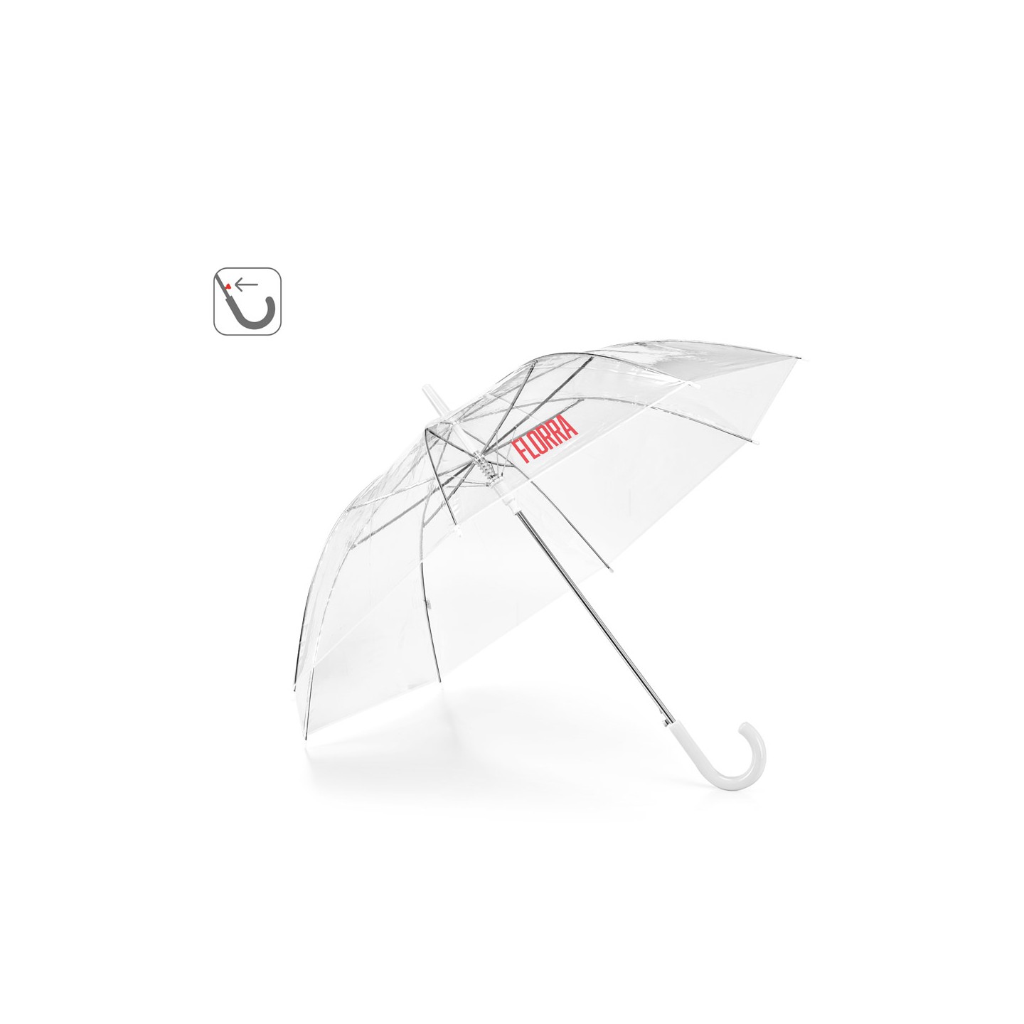 NICHOLAS. Przezroczysty parasol POE z automatycznym otwieraniem