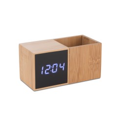 Zegar z przybornikiem na biurko BAMBOO