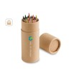 CYLINDER. Piórnik z 12 kolorowymi kredkami