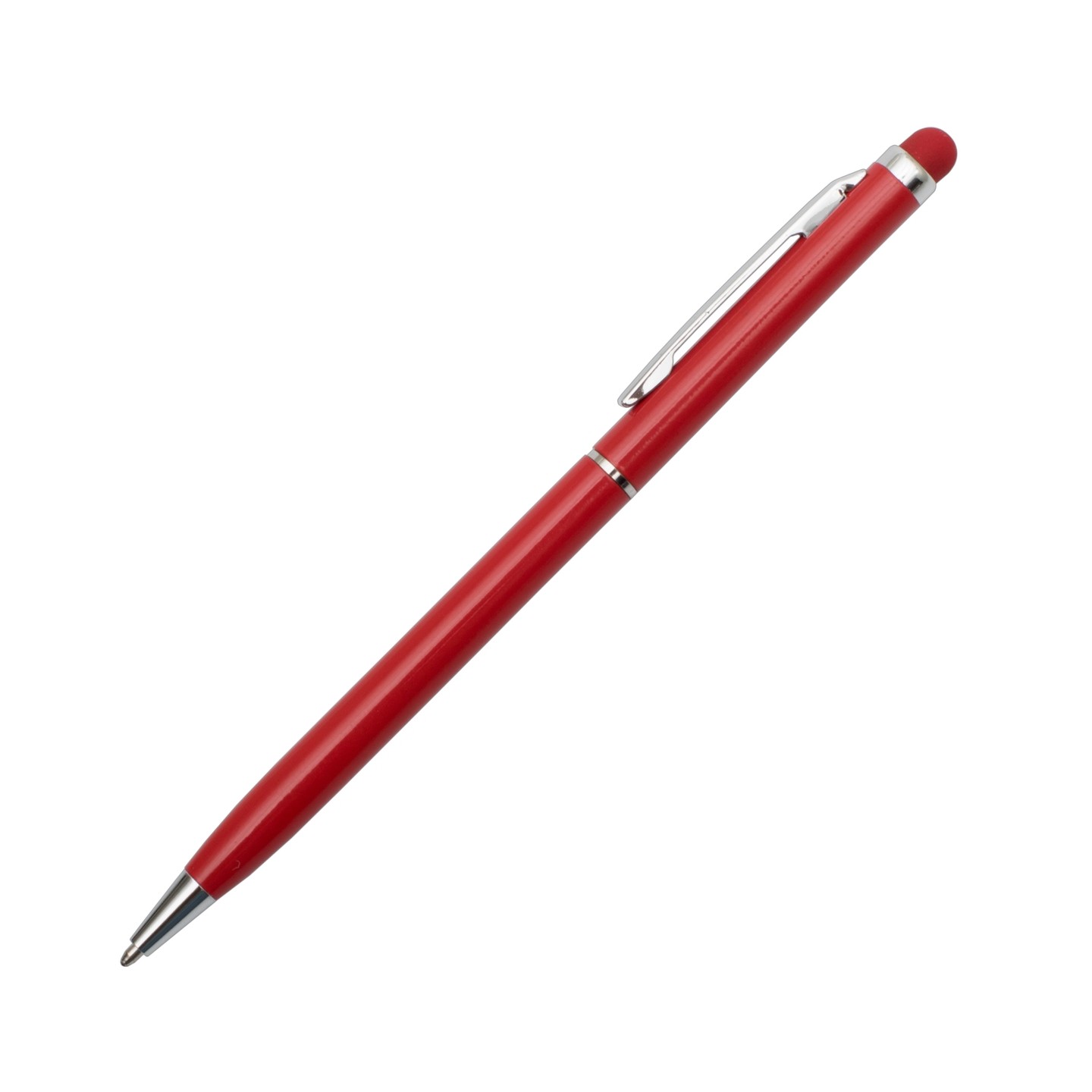 Długopis aluminiowy Touch Tip, ciemny czerwony