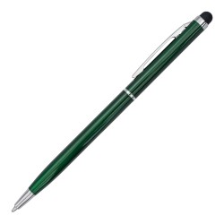 Długopis aluminiowy Touch Tip, ciemny zielony