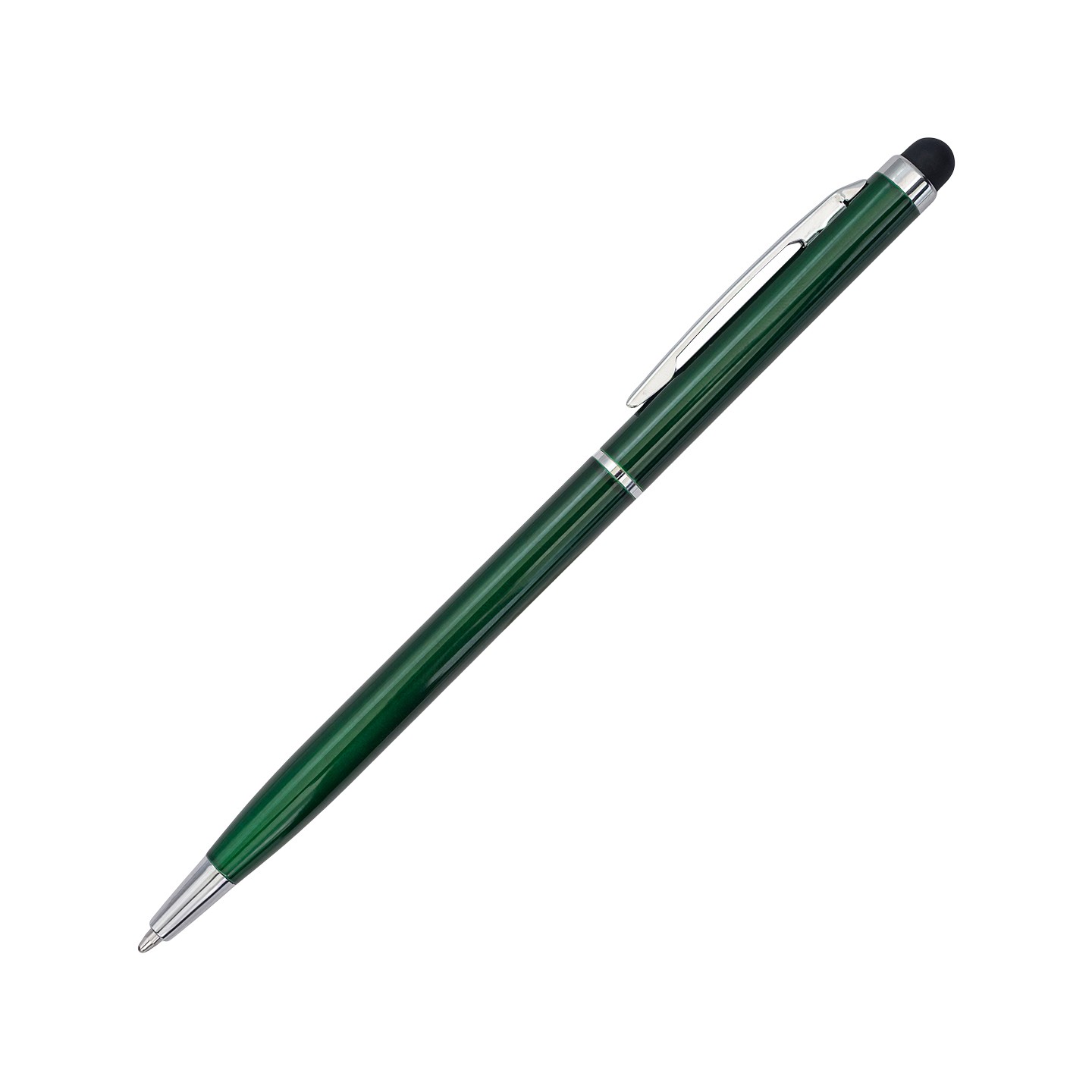 Długopis aluminiowy Touch Tip, ciemny zielony