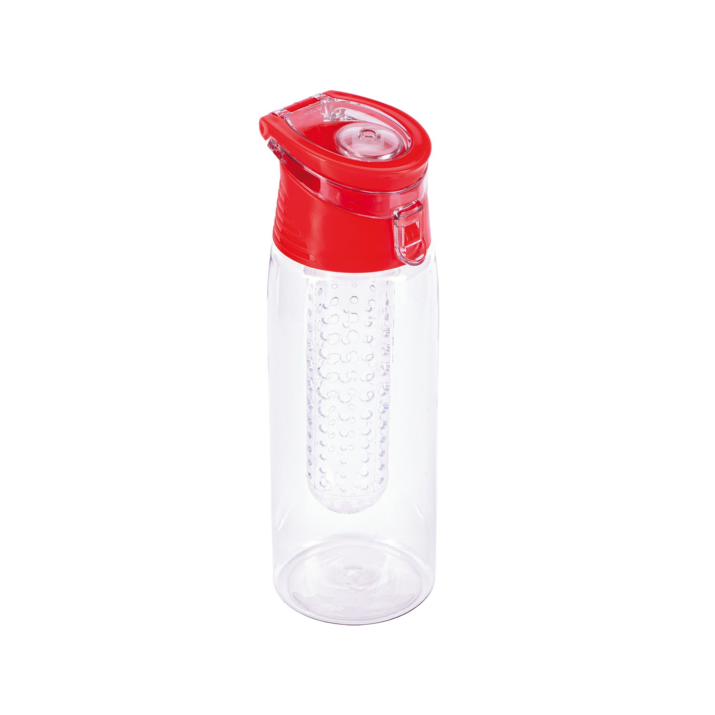 Bidon Frutello 700 ml, czerwony/transparentny