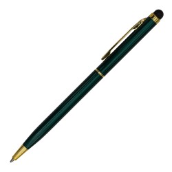 Długopis aluminiowy Touch Tip Gold, ciemny zielony