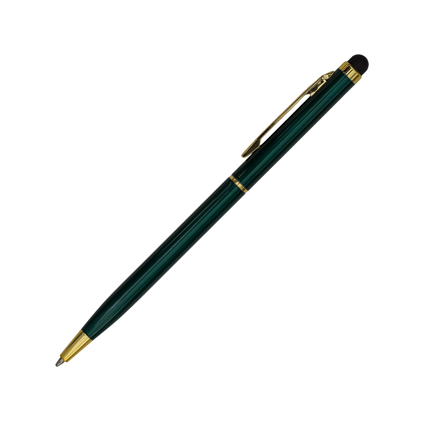 Długopis aluminiowy Touch Tip Gold, ciemny zielony