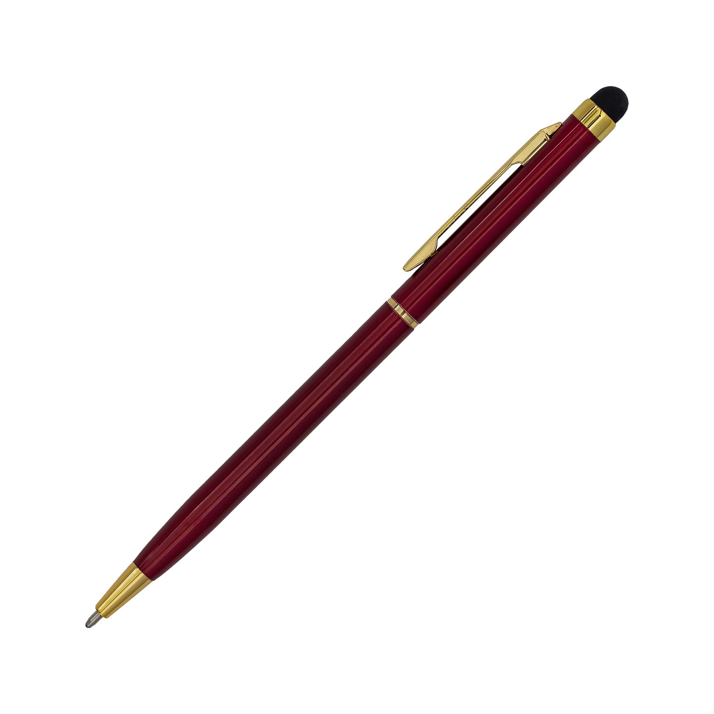 Długopis aluminiowy Touch Tip Gold, bordowy