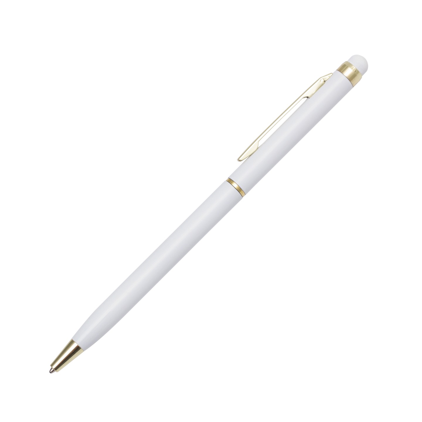 Długopis aluminiowy Touch Tip Gold, biały