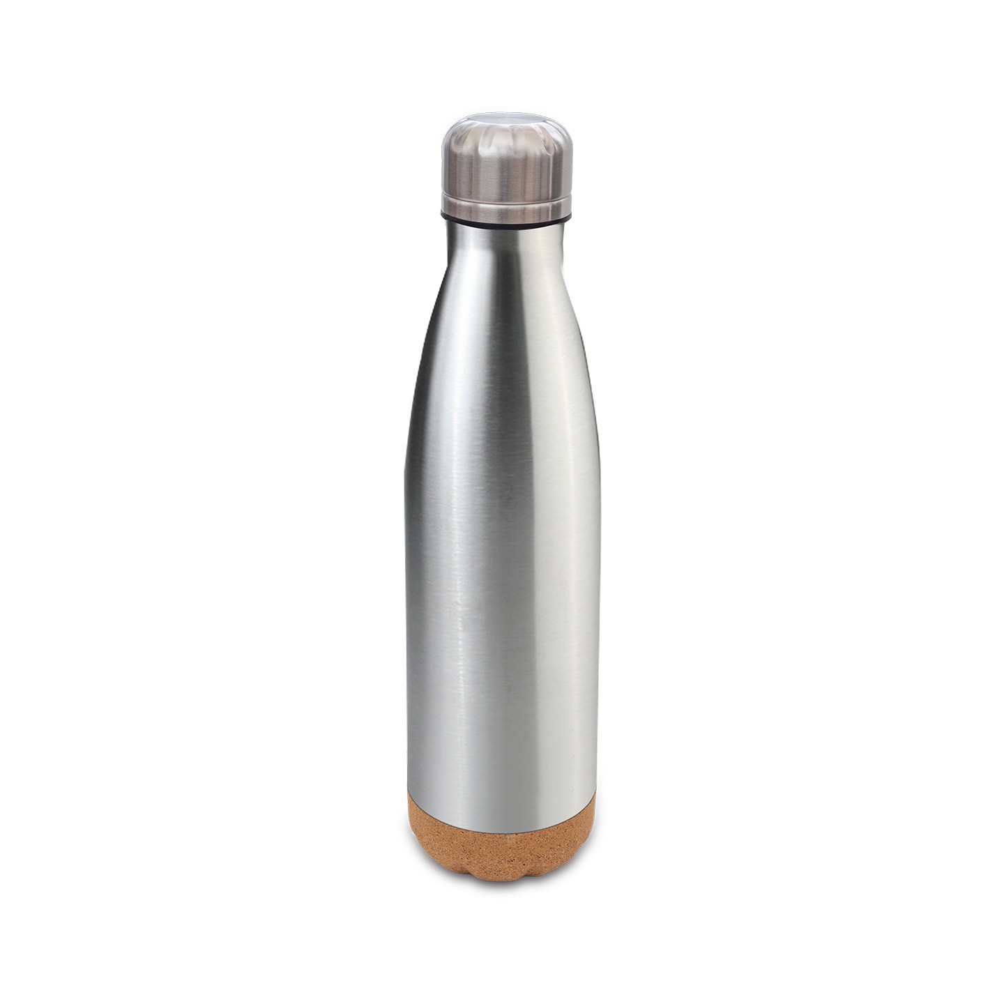 Butelka termiczna z korkowym spodem Jowi 500 ml, srebrny