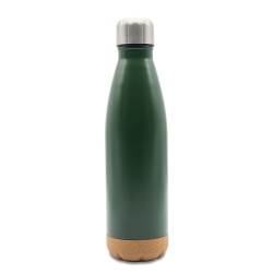 Butelka termiczna z korkowym spodem Jowi 500 ml, ciemny zielony