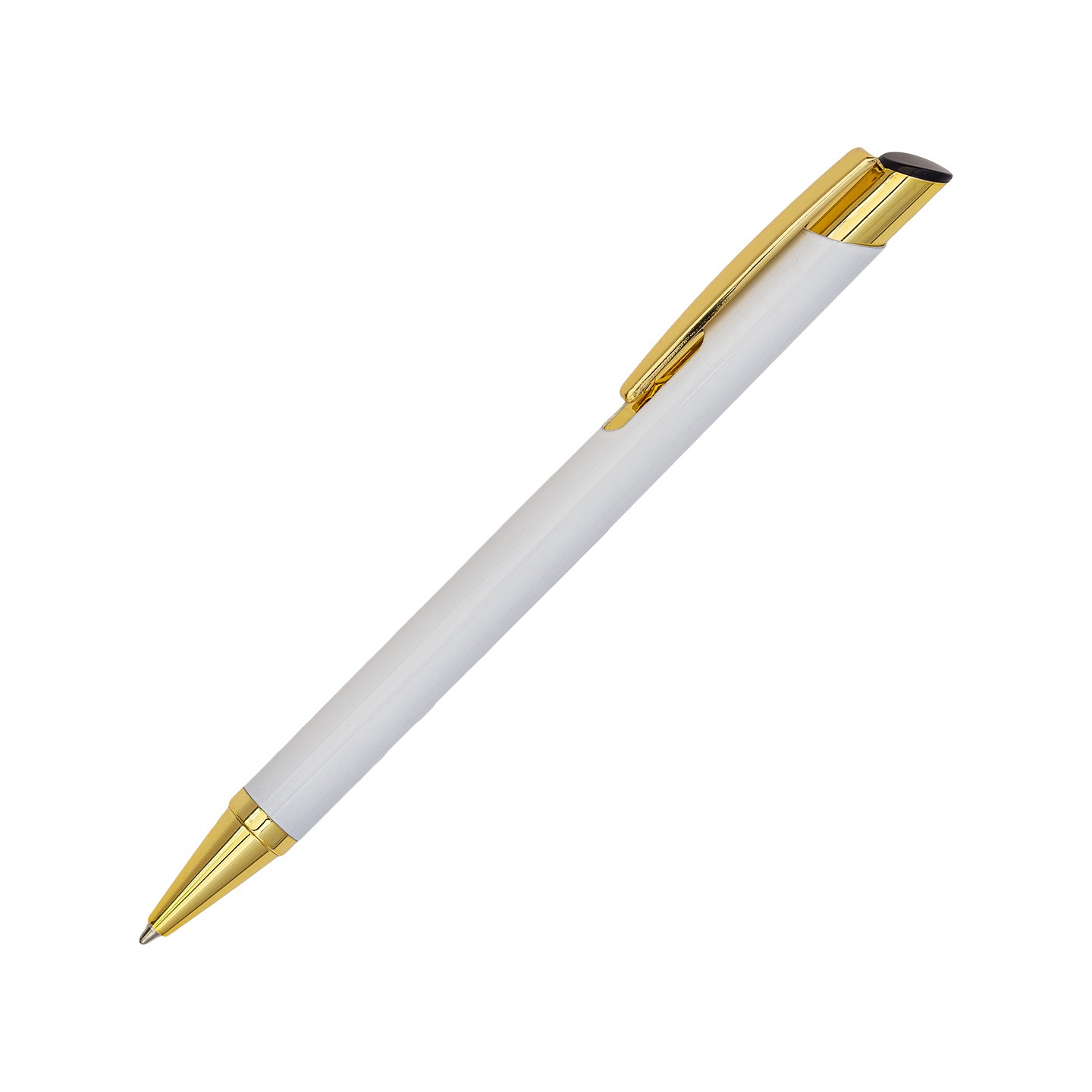 Długopis aluminiowy Lindi, biały/złoty