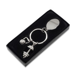Brelok z motywem sportowym GymKey, srebrny
