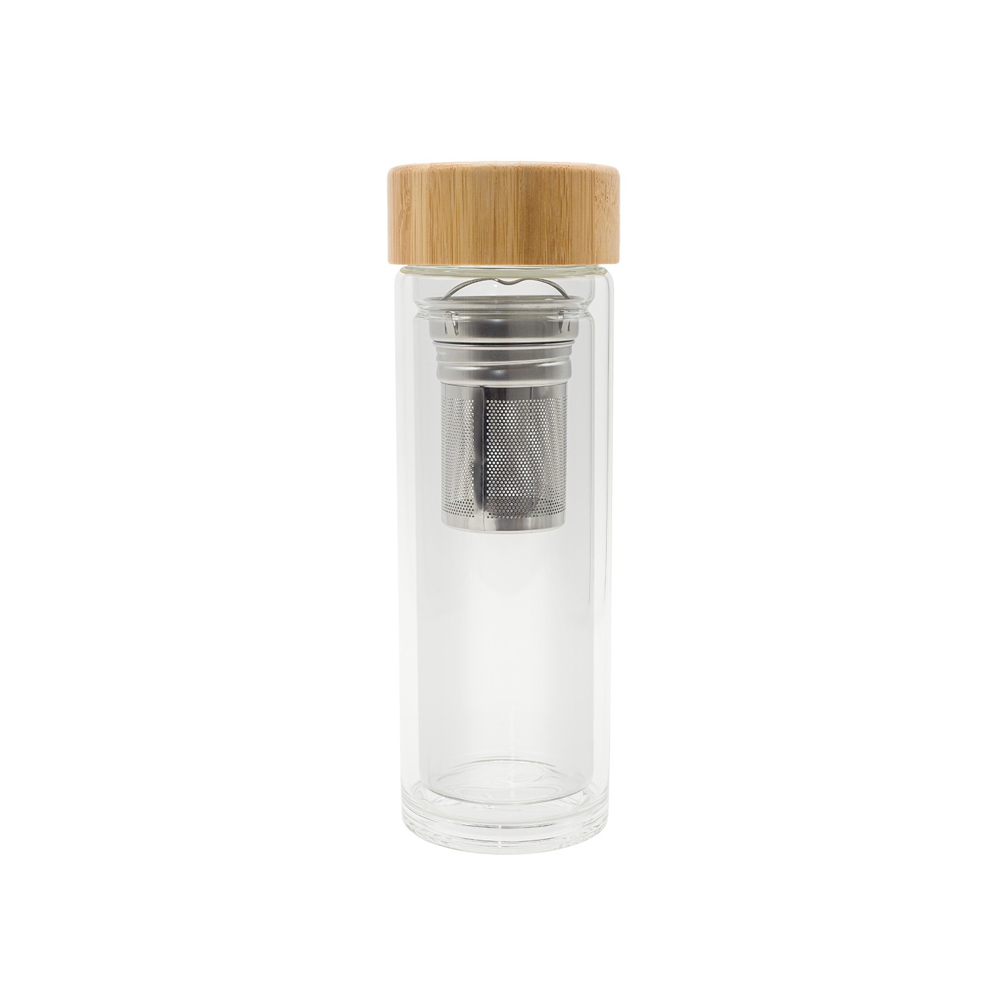 Dwuścienna butelka z zaparzaczem Helen 400 ml, transparentny