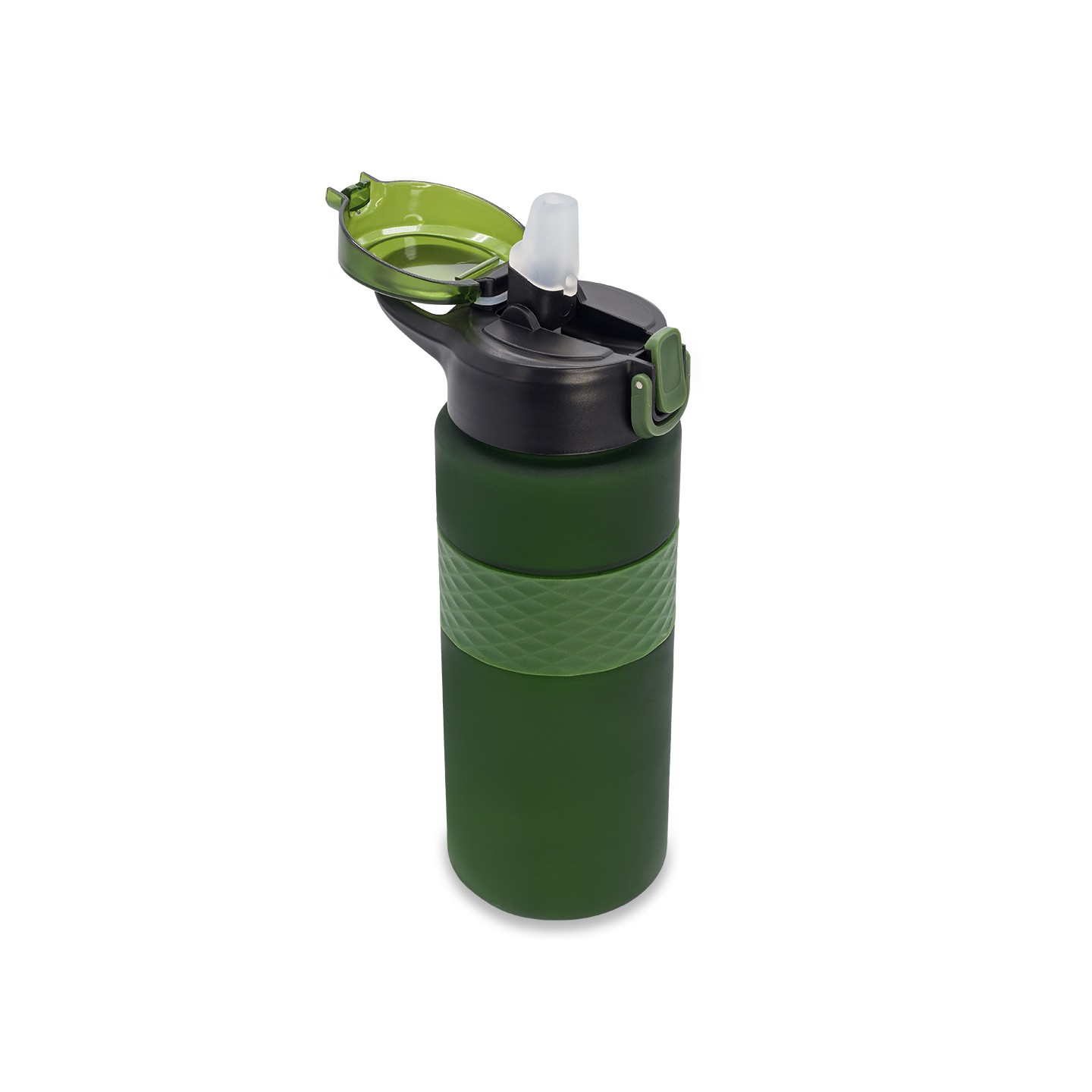 Bidon ze słomką Noviq 700 ml, ciemny zielony